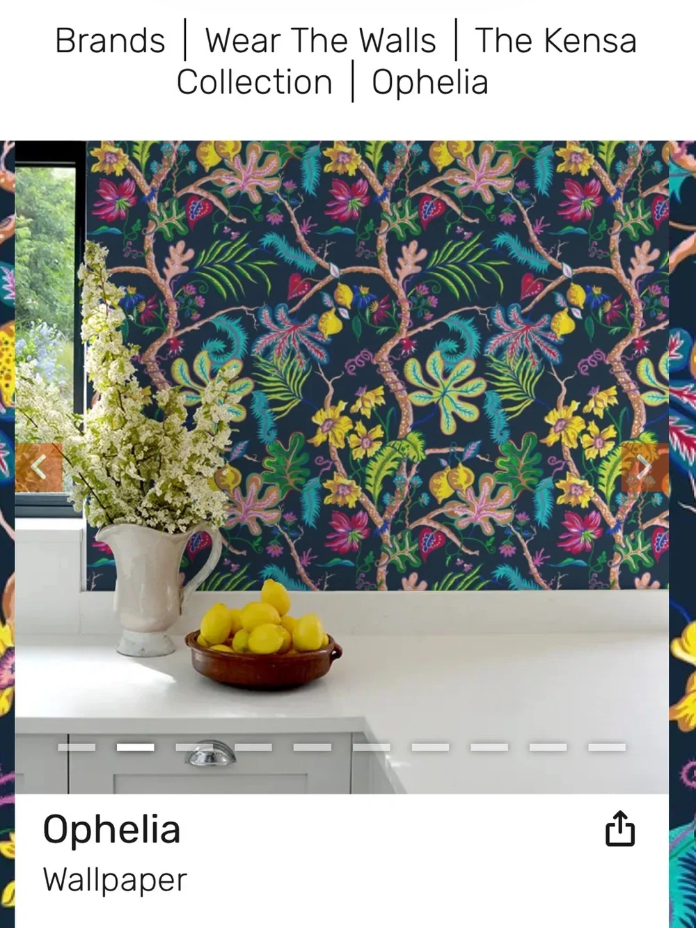 Wear The Walls The Kensa Collection Ophelia Navy Designer Wallpaper New